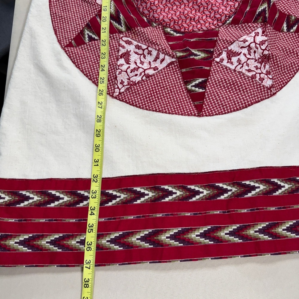 Vintage 70's Glen of Michigan Red Cream Patchwork Star Maxi Skirt Medium READ - Picture 5 of 16